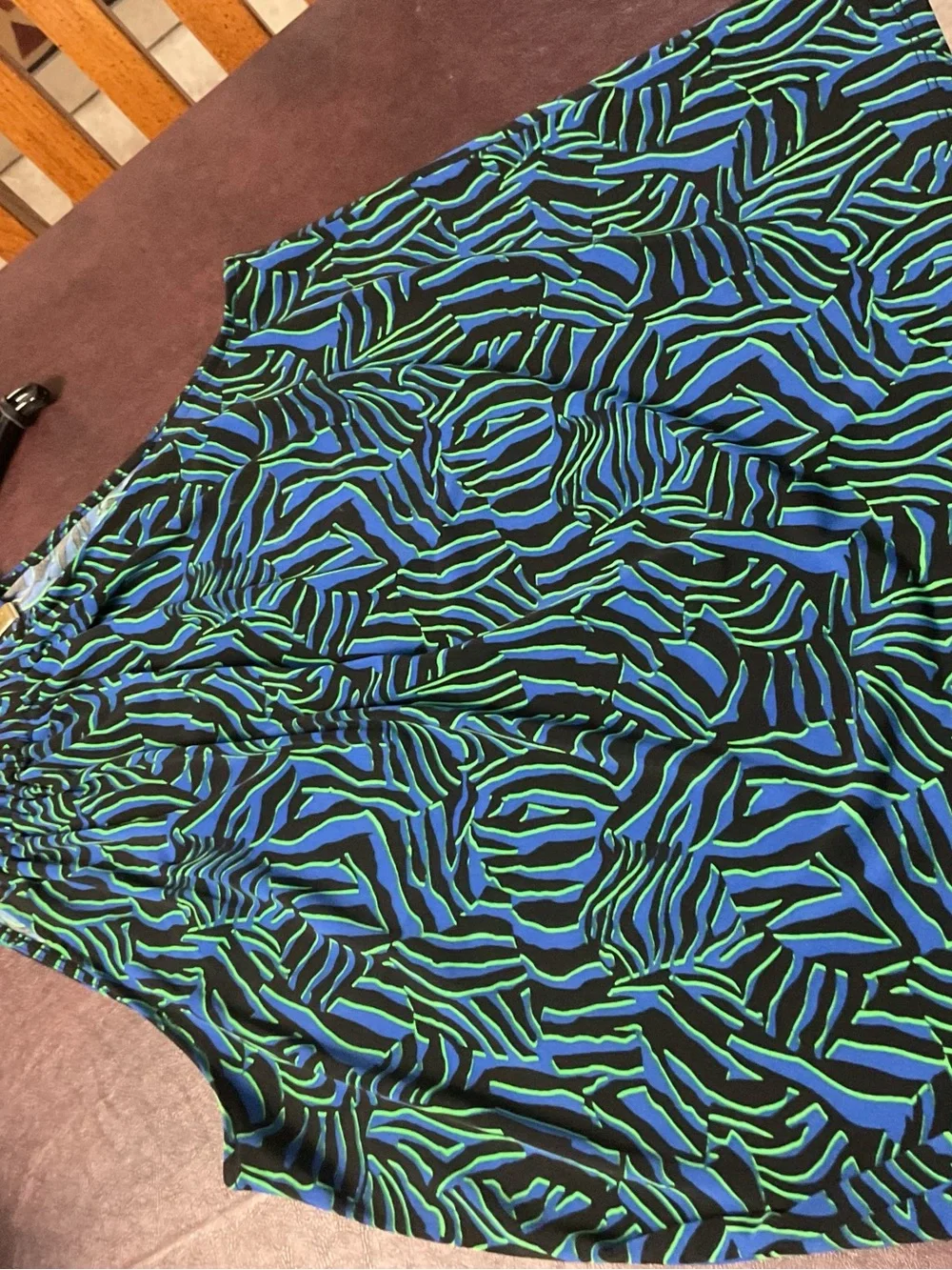 Michael Kors Blue and Green Halter-Style Tank Top